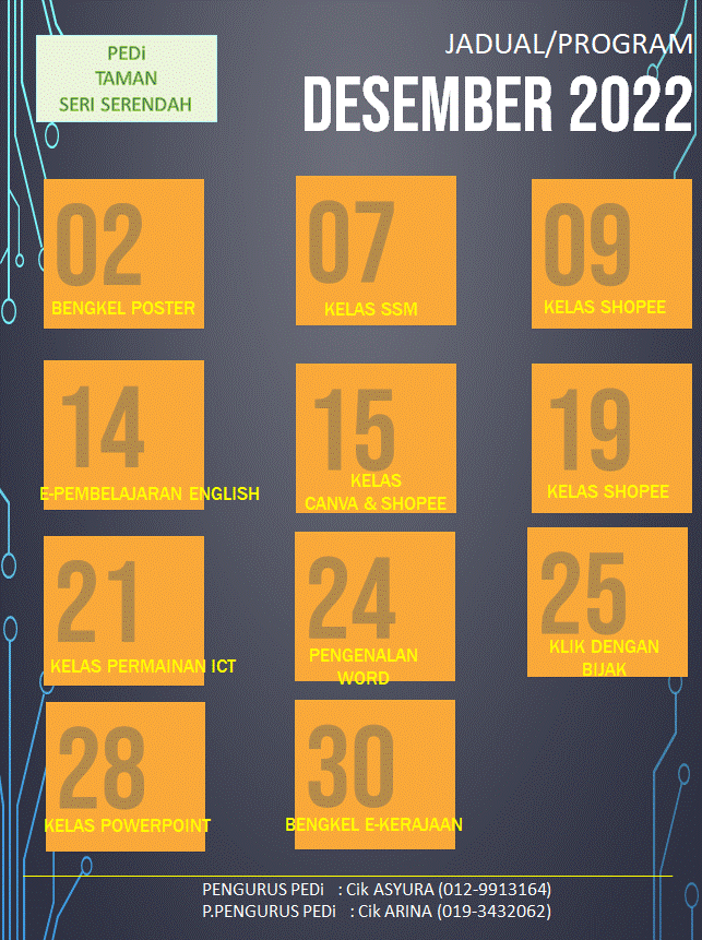 jadual december