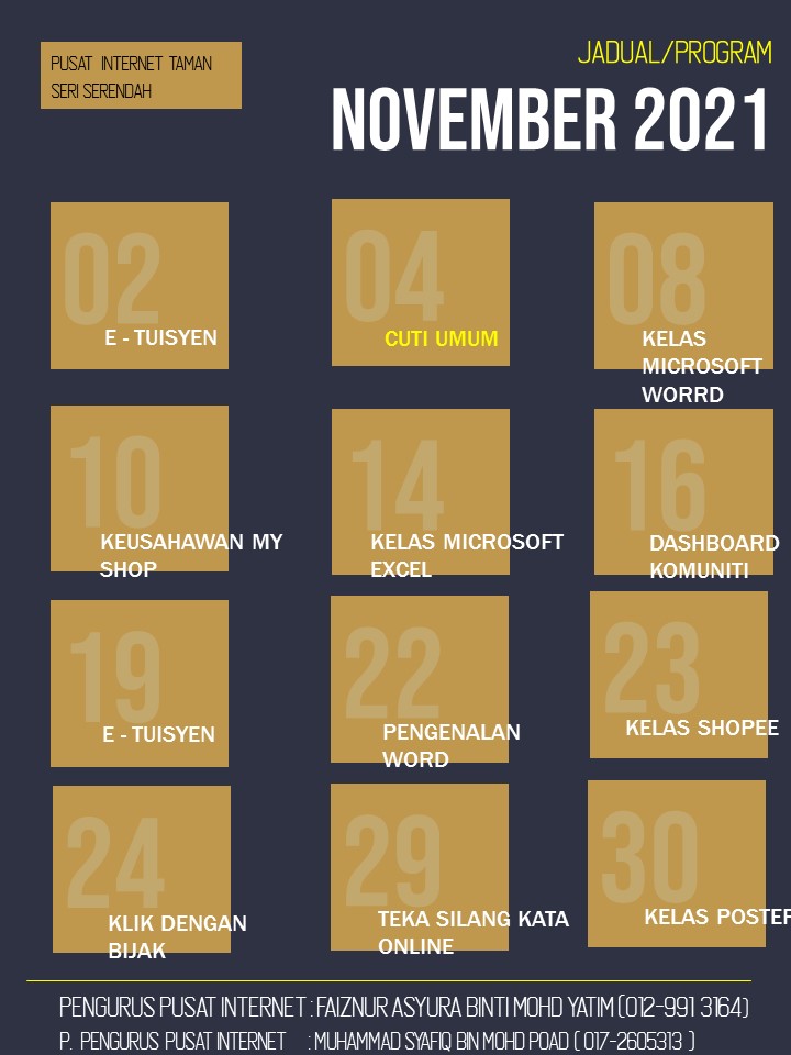 JADUAL PROGRAM NOV 2021