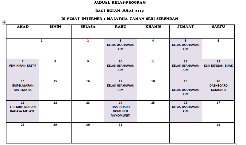 JULAI 2019