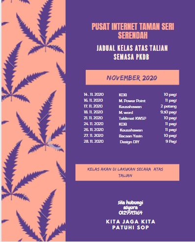 jadual kelas nov